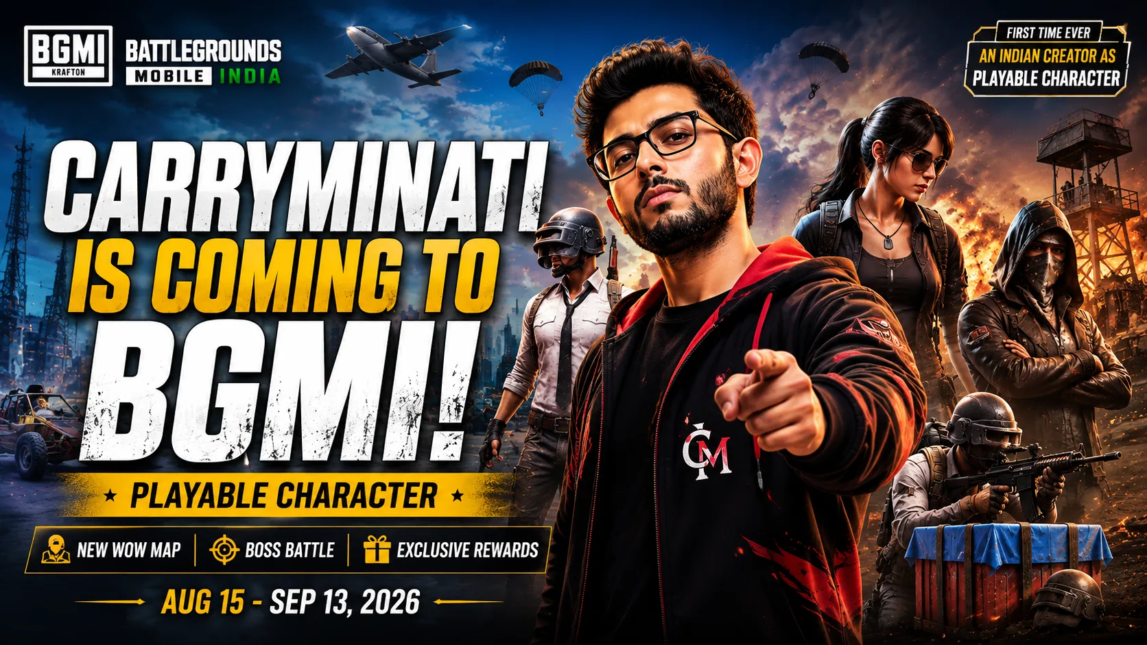 BGMI x CarryMinati Collaboration BGMI x CarryMinati Collaboration