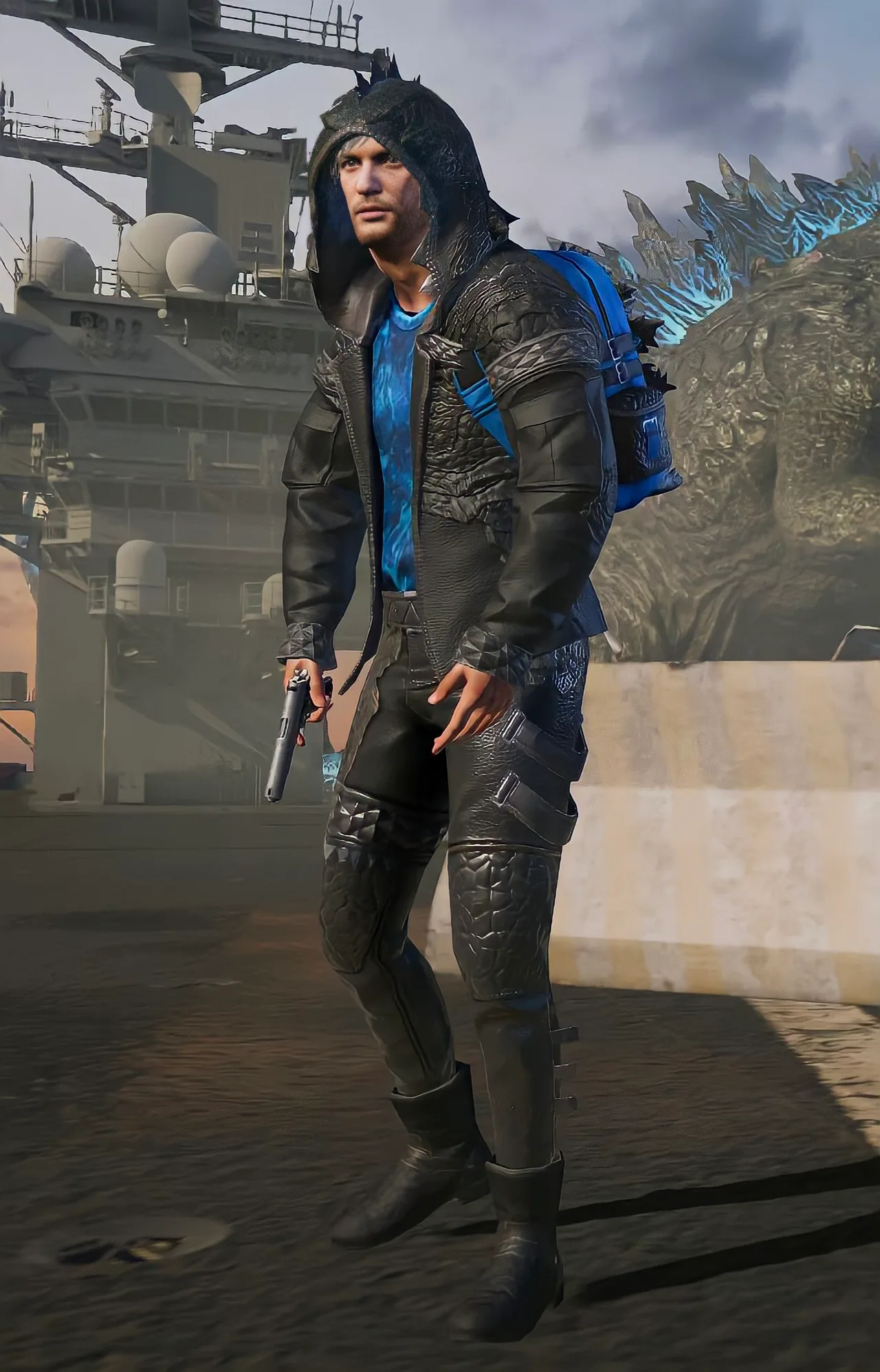 PUBG Mobile black and blue streetwear female character wallpaper