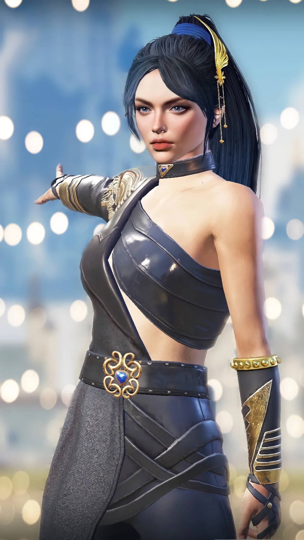 PUBG Mobile black evening dress female character wallpaper