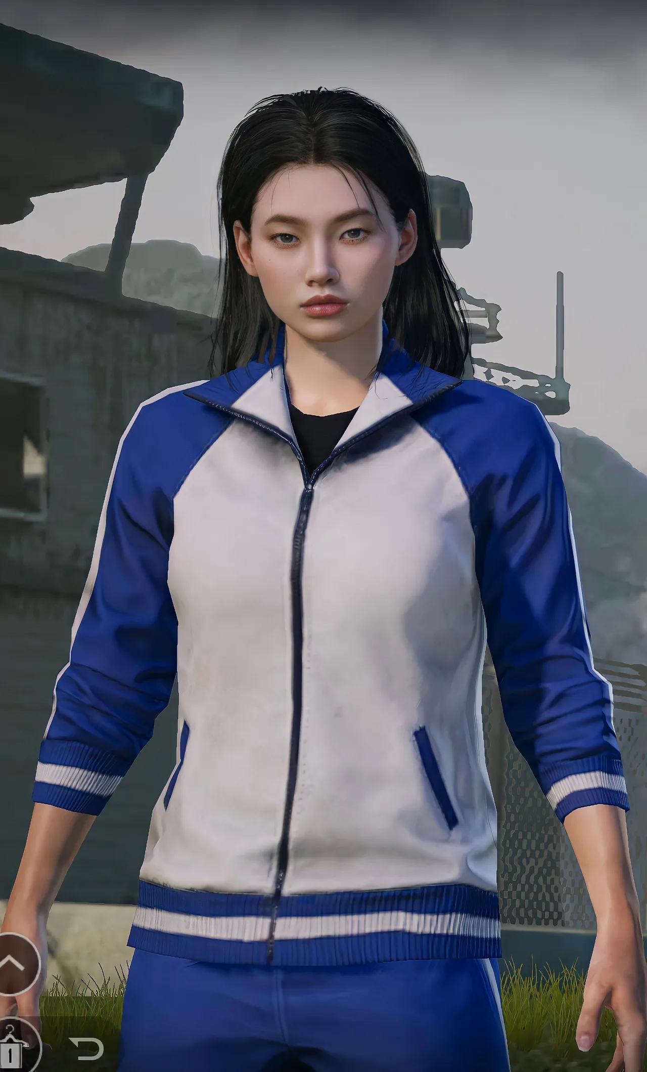 PUBG Mobile blue school tracksuit female character wallpaper