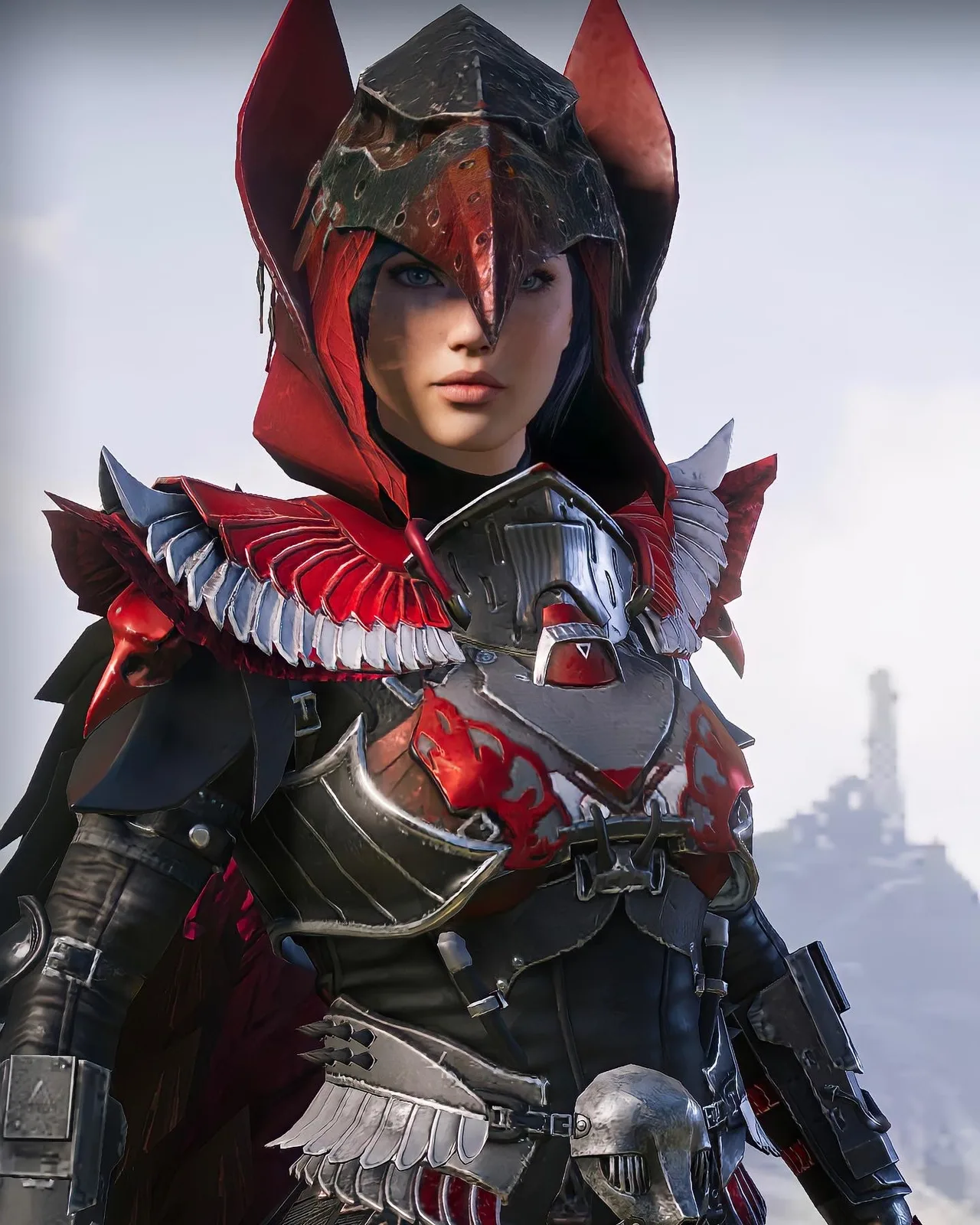 PUBG Mobile crimson falcon armor female character wallpaper