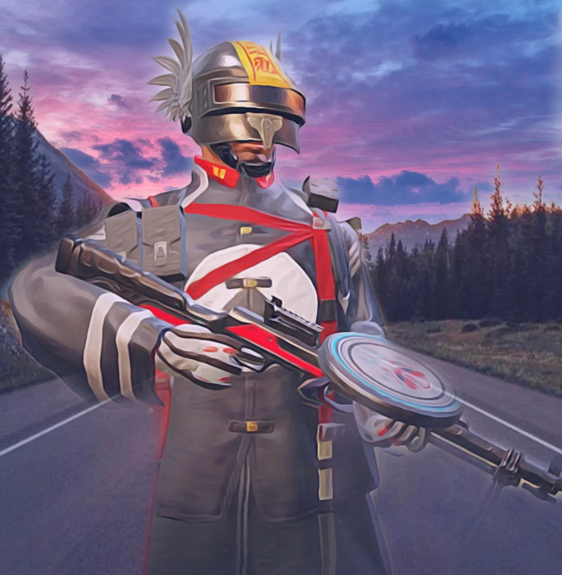 PUBG Mobile futuristic white rider character wallpaper