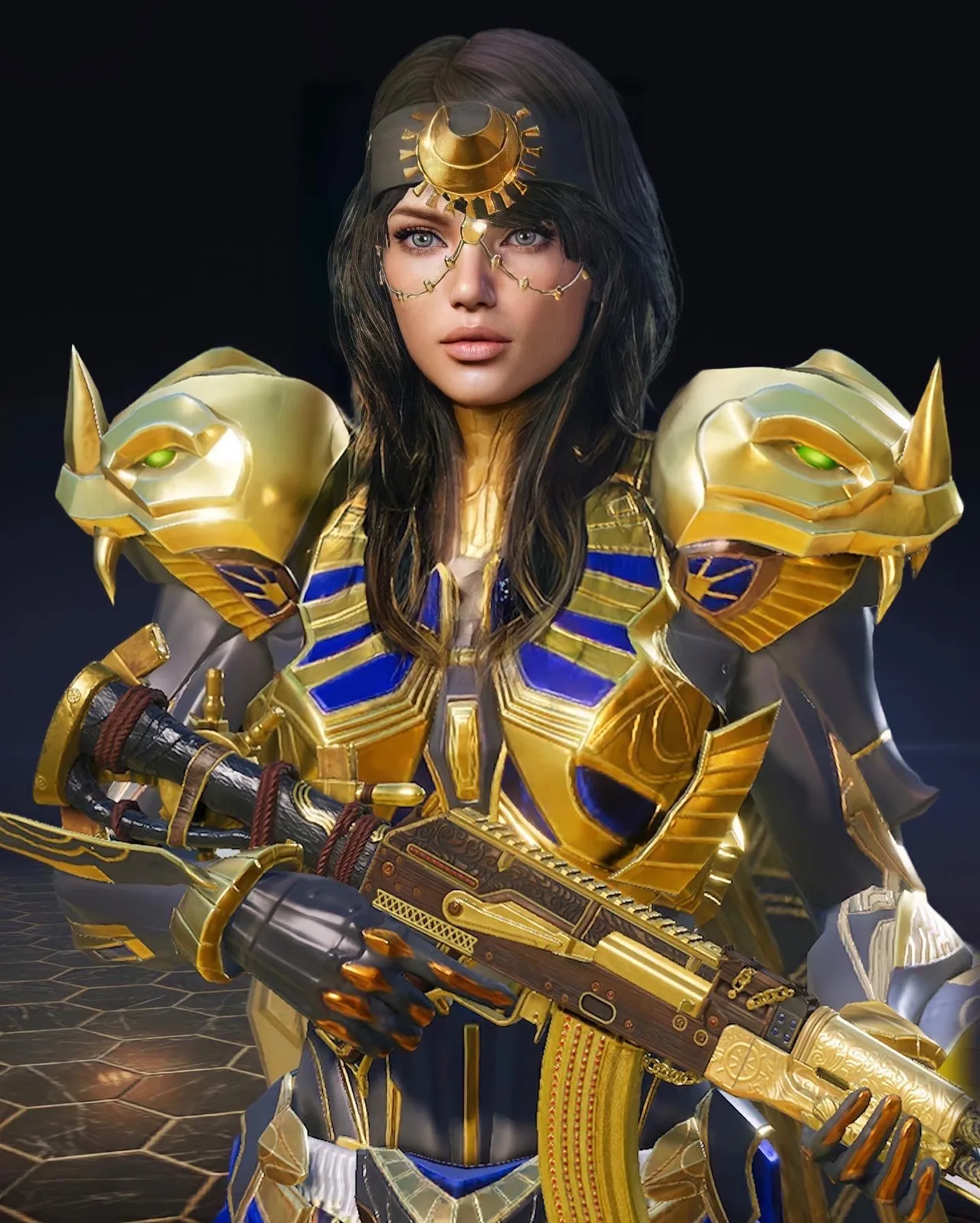 PUBG Mobile golden pharaoh warrior female character wallpaper