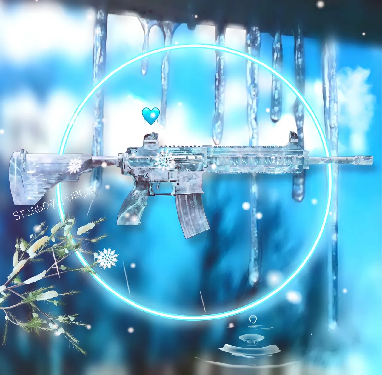 PUBG Mobile ice crystal m416 weapon skin wallpaper