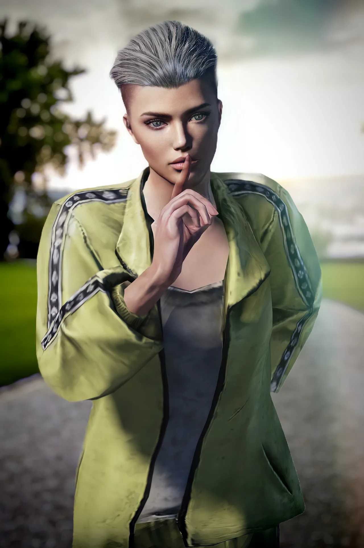 PUBG Mobile lime jacket female character wallpaper
