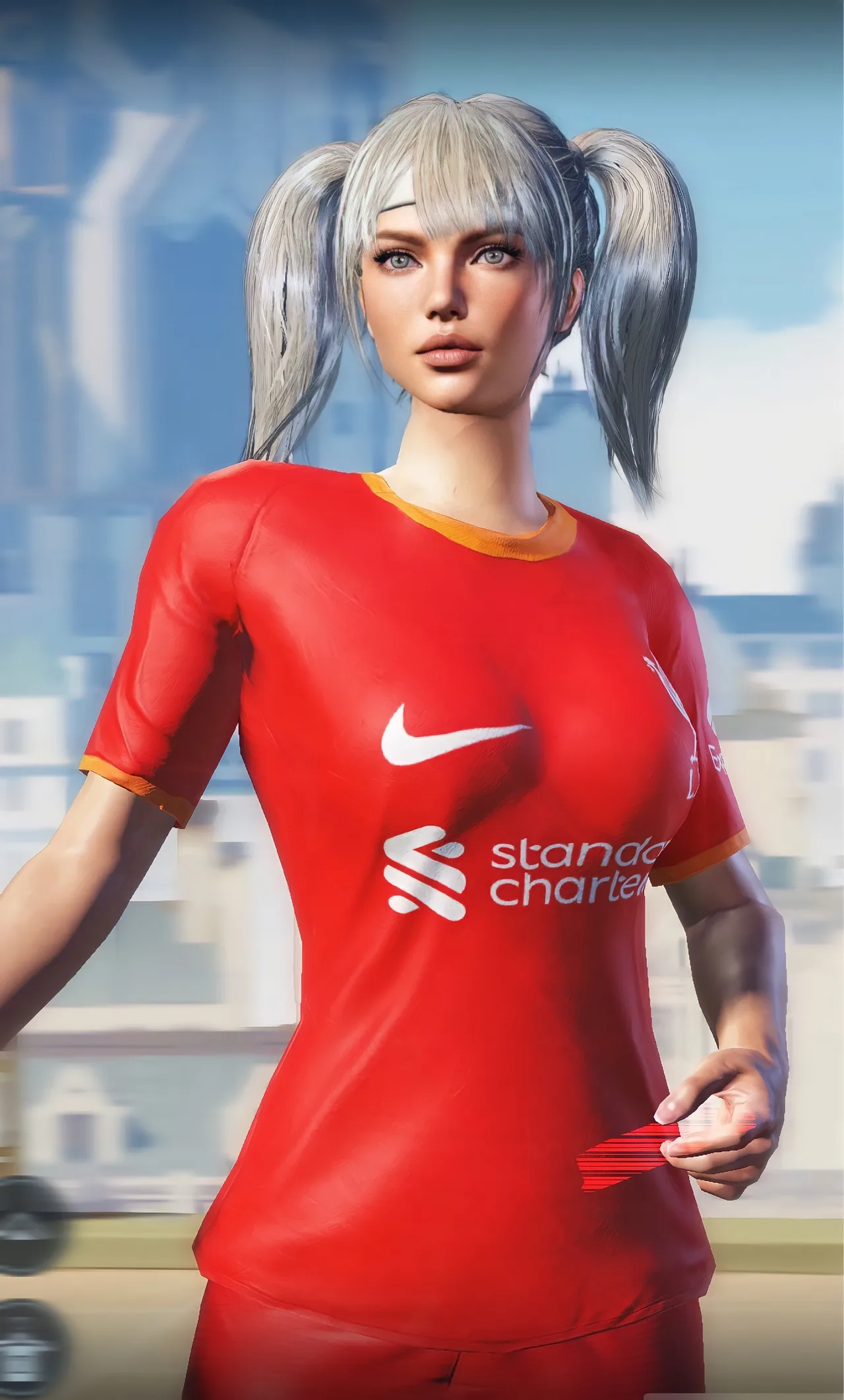PUBG Mobile liverpool football female character wallpaper