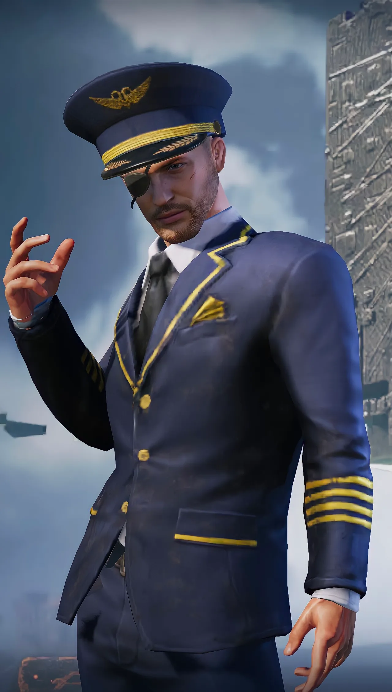 PUBG Mobile navy blue captain male character wallpaper