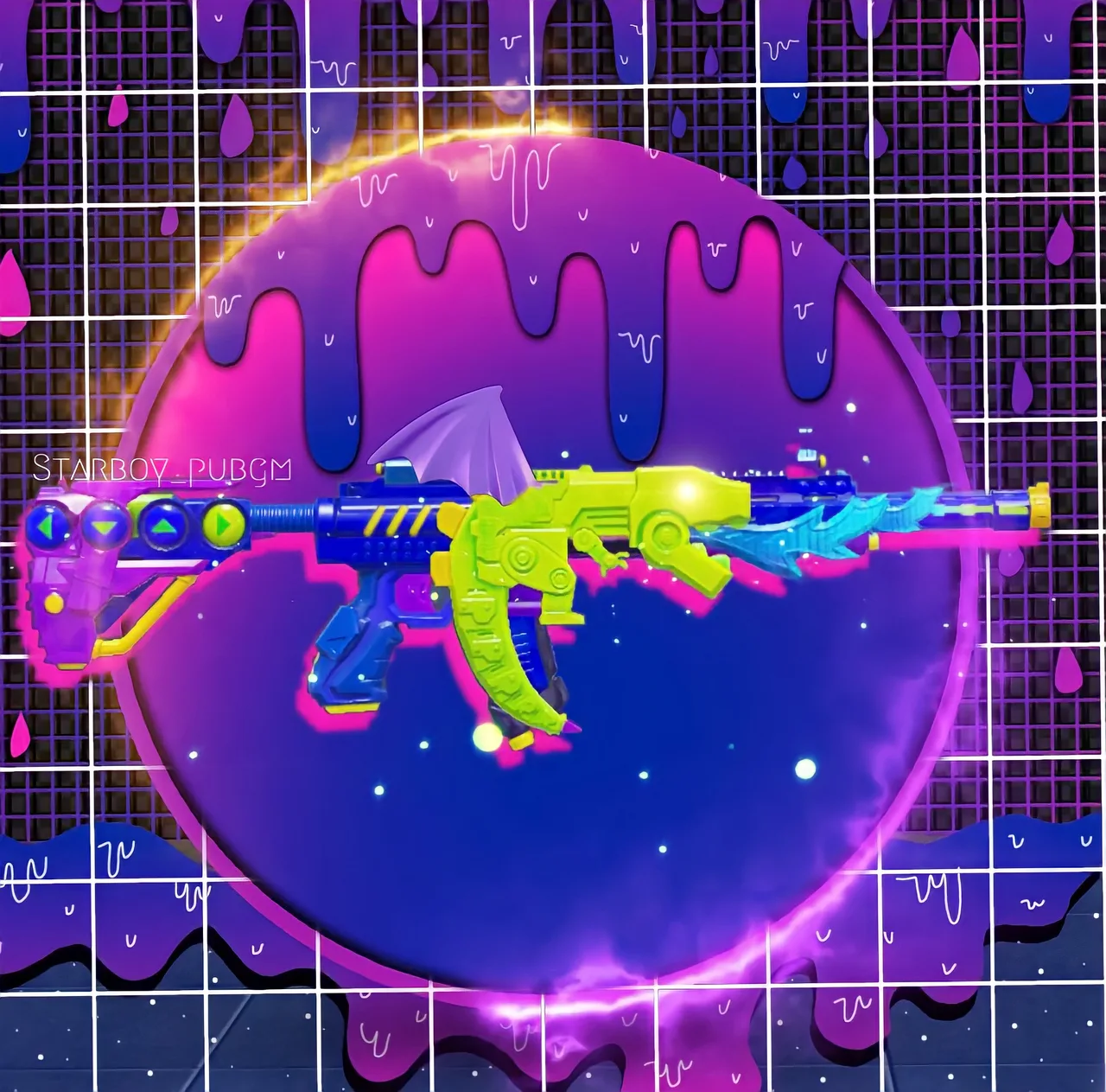 PUBG Mobile neon slime m416 weapon skin wallpaper