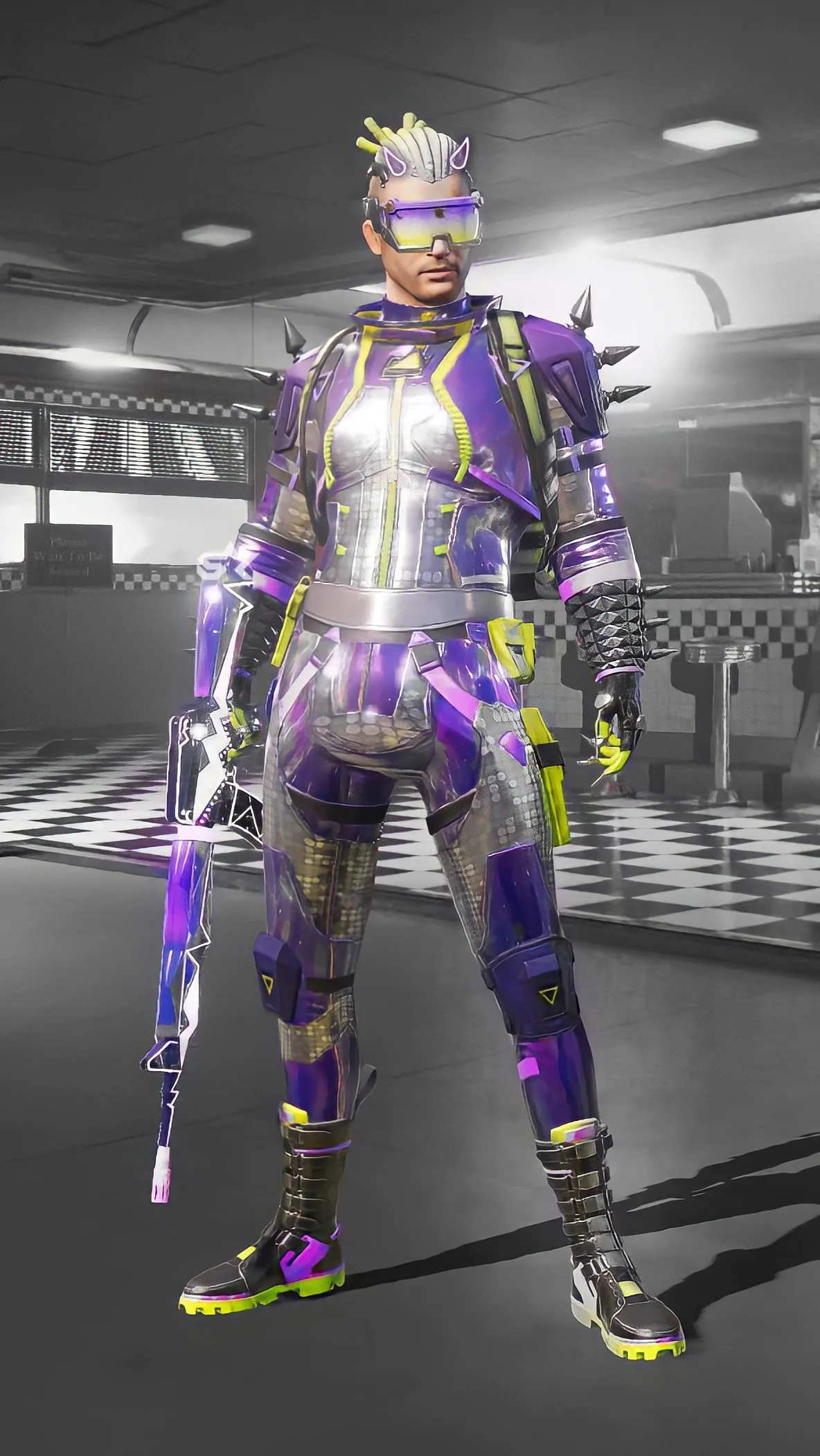 PUBG Mobile purple racing male character wallpaper