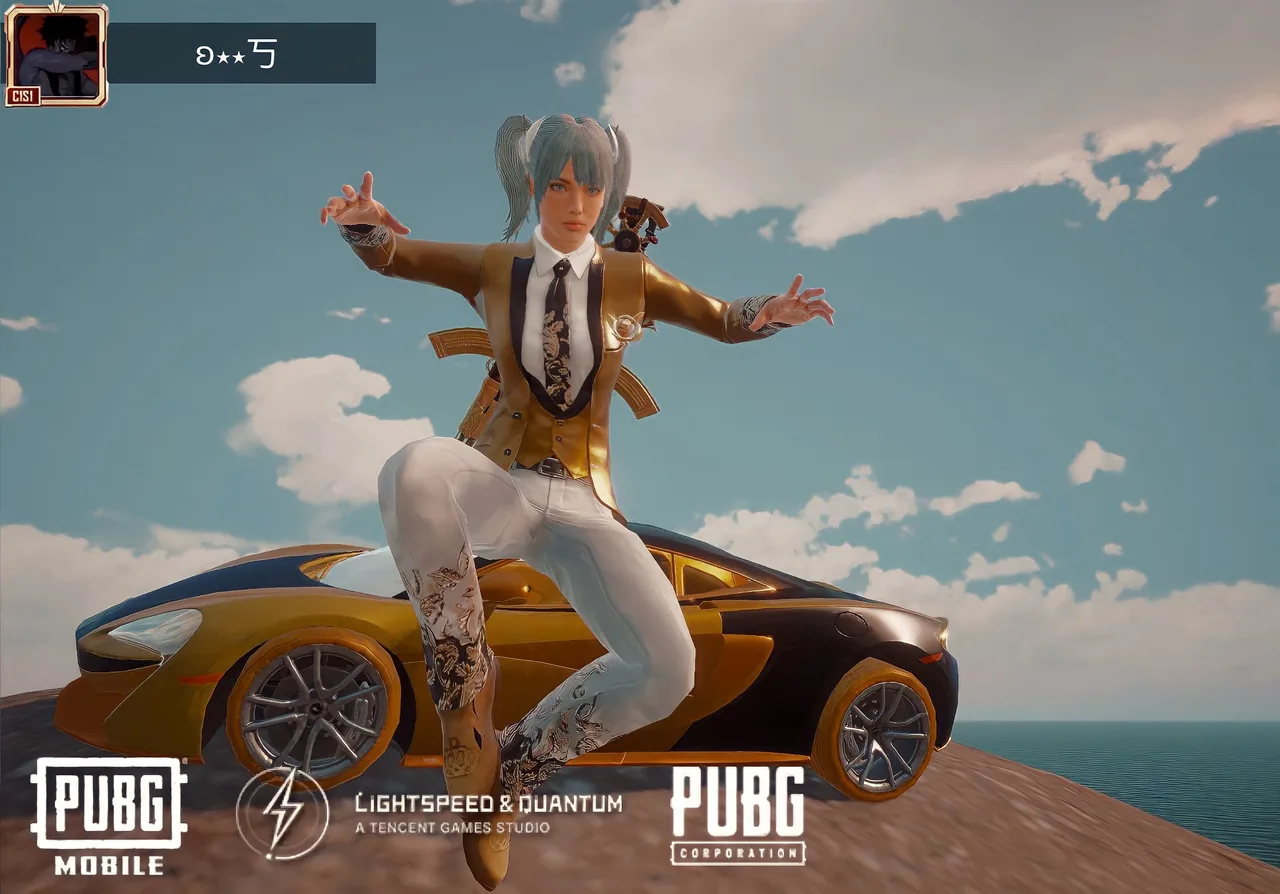 PUBG Mobile speed drift sports car character wallpaper