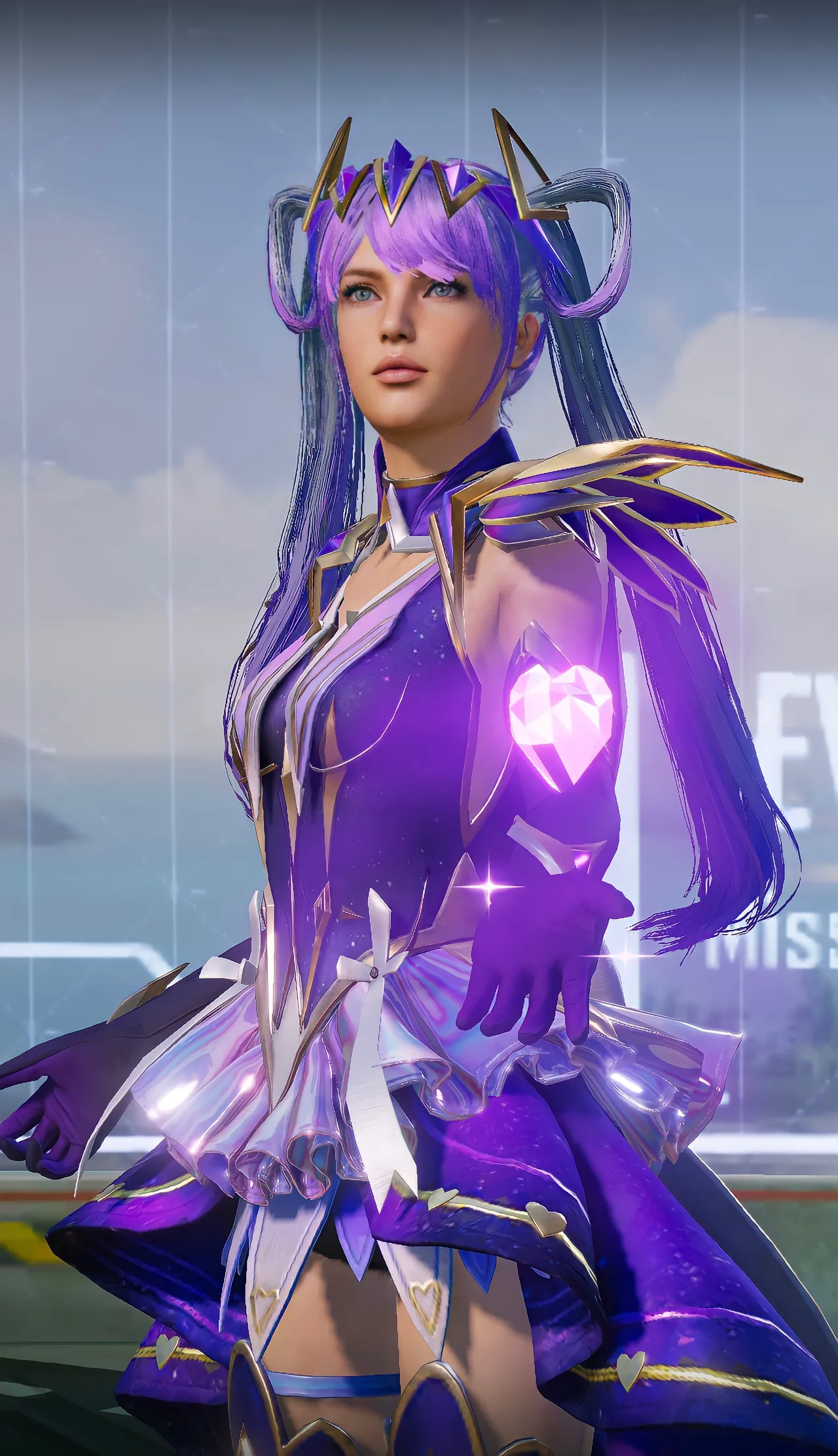 PUBG Mobile violet fantasy armor female character wallpaper