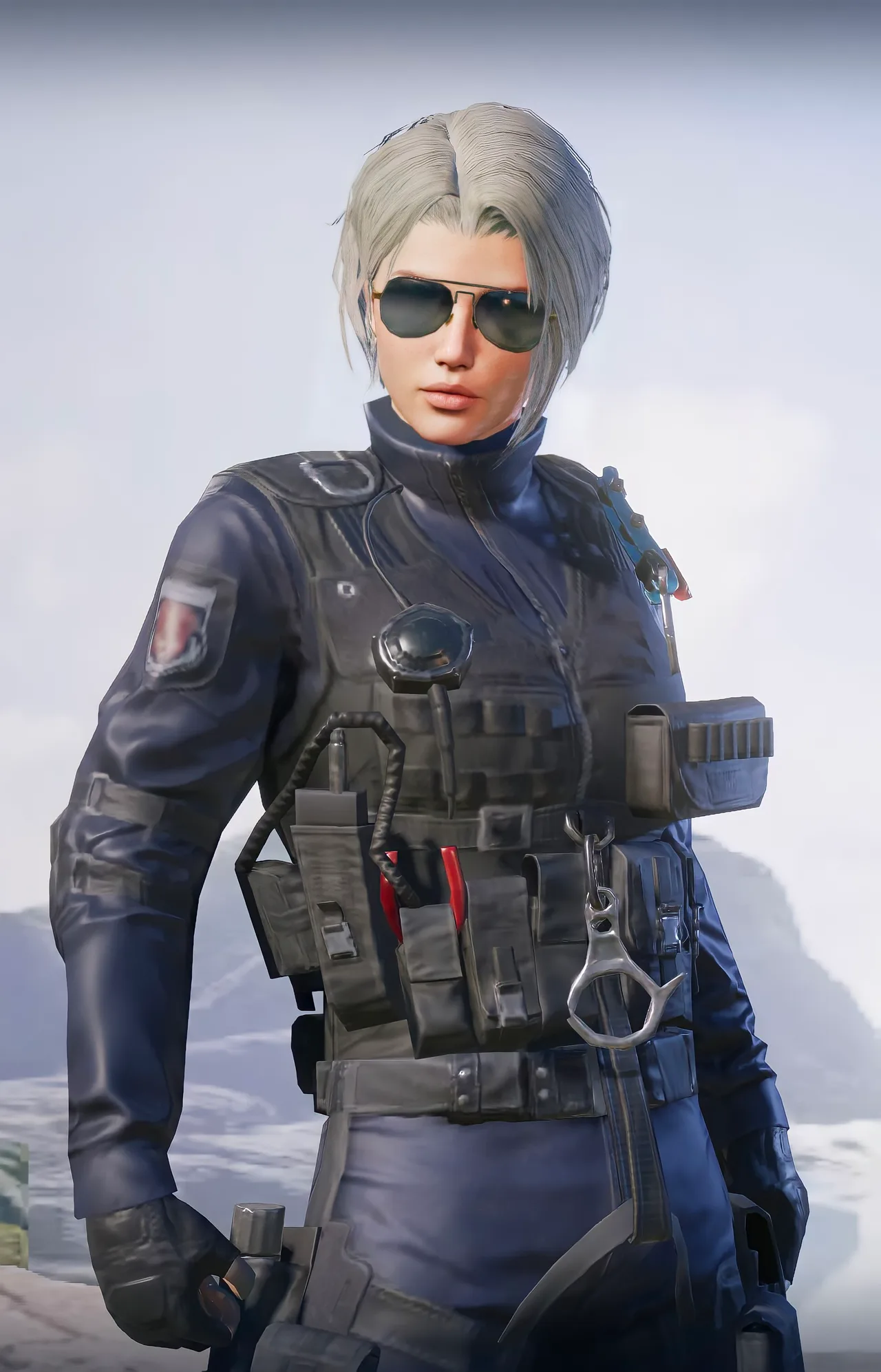 PUBG Mobile white and blue winter cowgirl character wallpaper