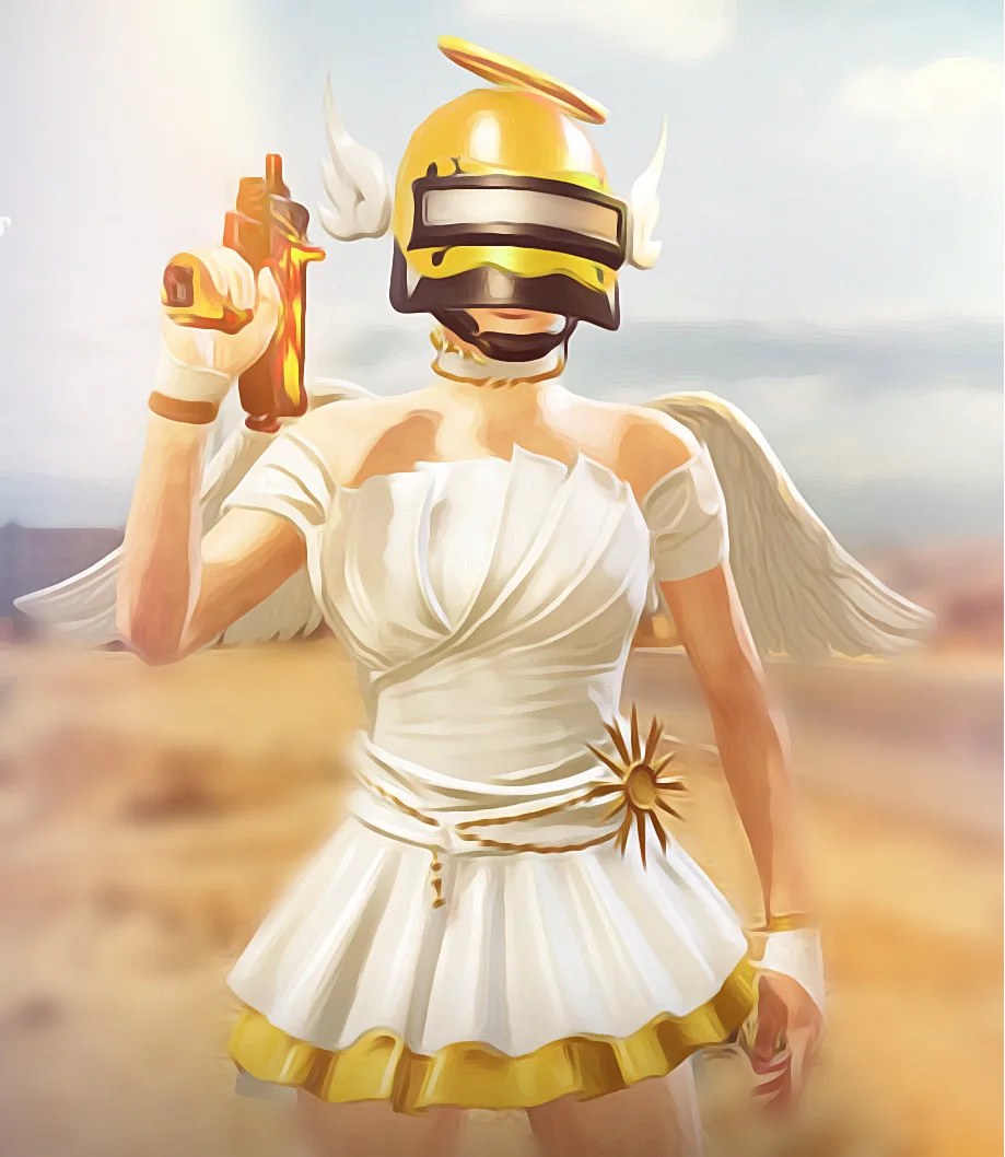 PUBG Mobile white angel dress female character wallpaper