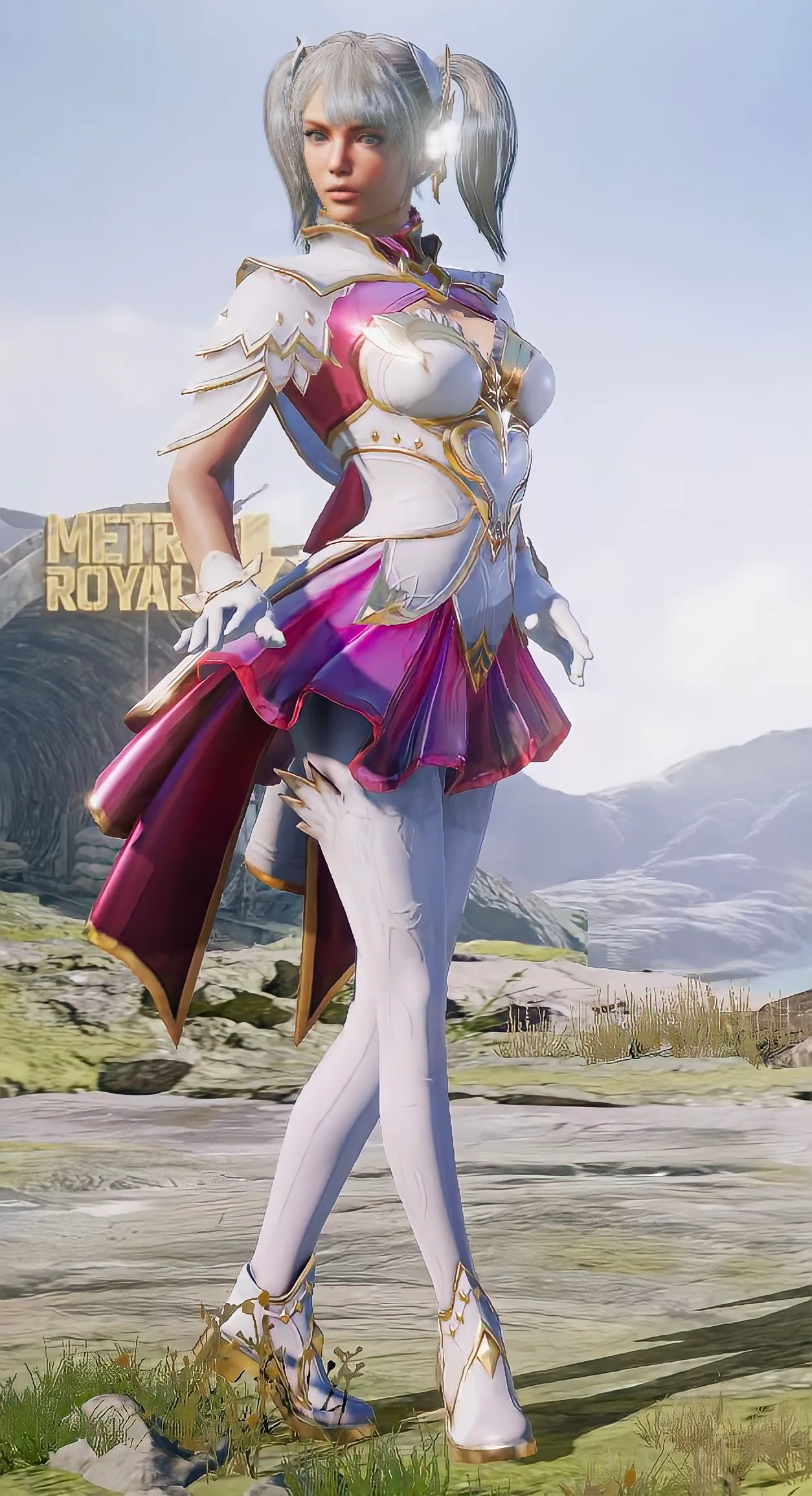 PUBG Mobile white anime warrior female character wallpaper