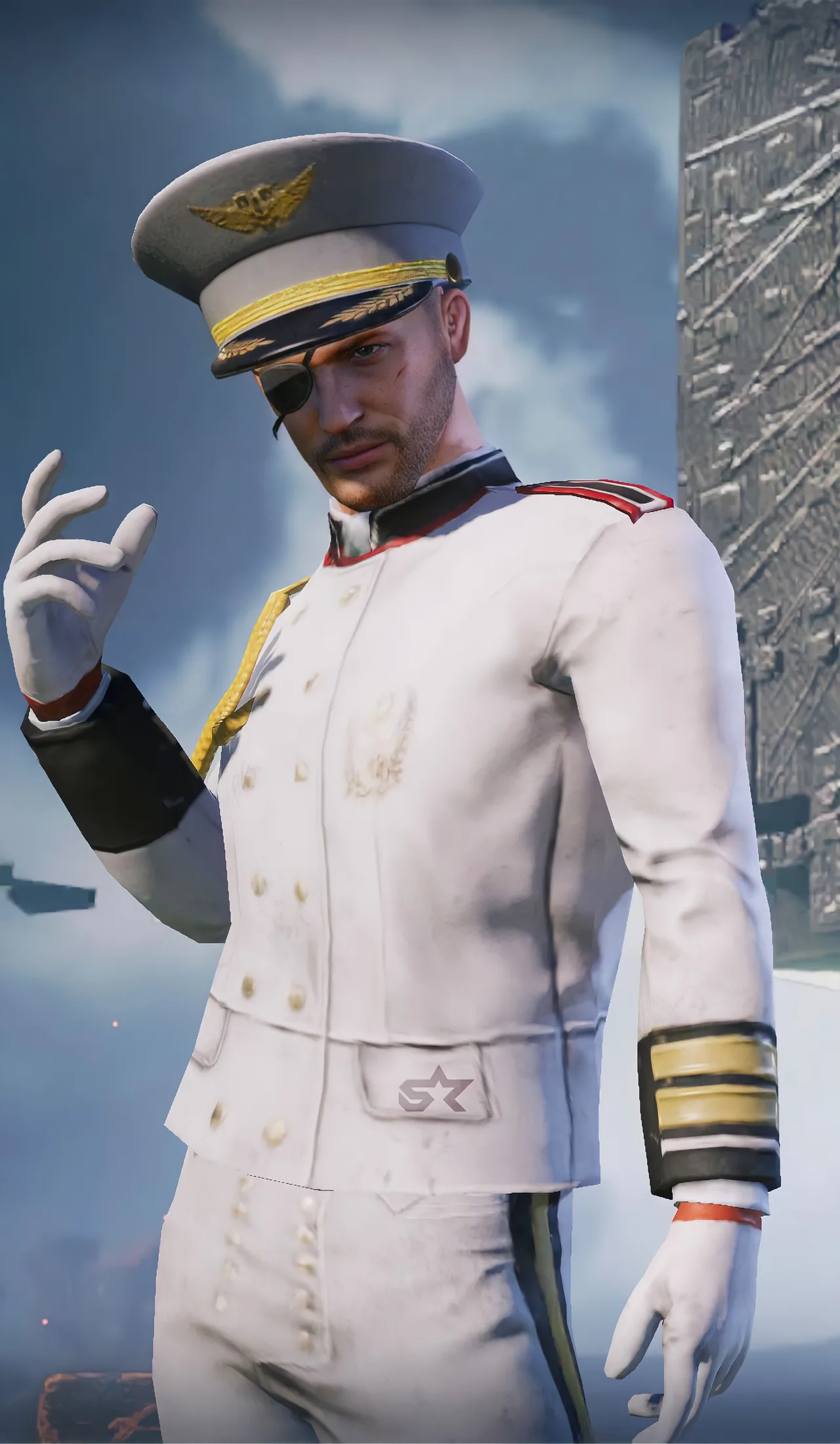 PUBG Mobile white naval captain male character wallpaper